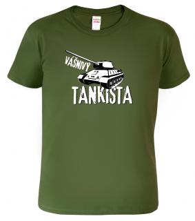 Army tričko - Vášnivý tankista Barva: Vojenská zelená (Military Green), Velikost: S