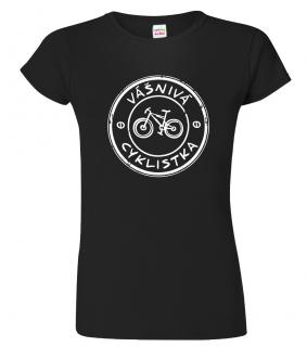 Dámské cyklistické tričko - Vášnivá cyklistka Barva: Černá (01), Velikost: S