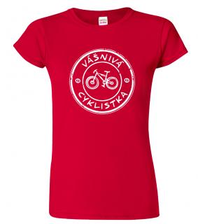Dámské cyklistické tričko - Vášnivá cyklistka Barva: Červená (07), Velikost: 2XL