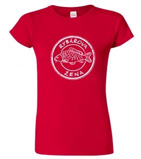Dámské rybářské tričko - Rybářova žena Barva: Červená (07), Velikost: 2XL