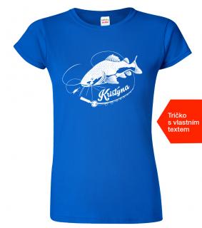 Dámské rybářské tričko se jménem - Sumec velký Barva: Královská modrá (05), Velikost: M