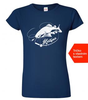Dámské rybářské tričko se jménem - Sumec velký Barva: Námořní modrá (02), Velikost: 2XL
