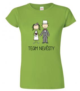 Dámské svatební tričko - Team nevěsty (figurka) Barva: Apple Green (92), Velikost: 2XL