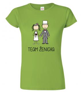 Dámské svatební tričko - Team ženicha (figurka) Barva: Apple Green (92), Velikost: 2XL