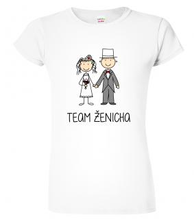 Dámské svatební tričko - Team ženicha (figurka) Barva: Bílá, Velikost: 2XL