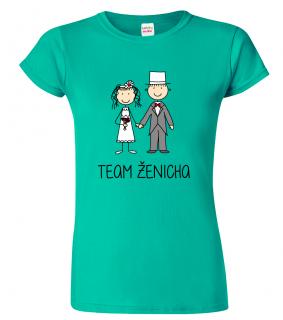 Dámské svatební tričko - Team ženicha (figurka) Barva: Emerald (19), Velikost: 2XL