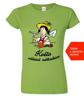 Dámské tričko k svátku - Vášnivá zahradnice Barva: Apple Green (92), Velikost: 2XL