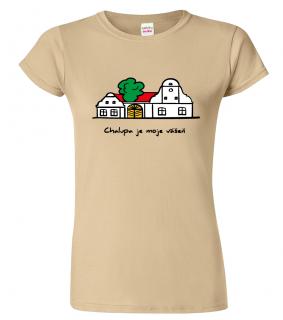 Dámské tričko pro chalupáře - Chalupa Barva: Béžová (51), Velikost: M