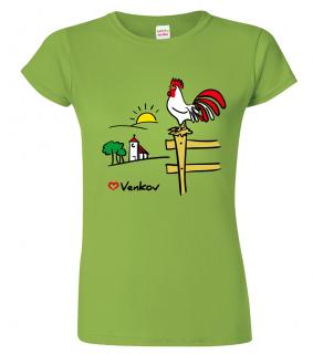 Dámské tričko pro chalupáře - Kohout Barva: Apple Green (92), Velikost: 2XL