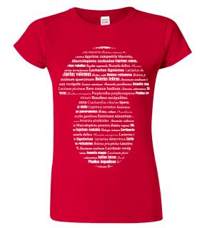 Dámské tričko pro houbaře - Latinské názvy hub Barva: Červená (07), Velikost: 2XL