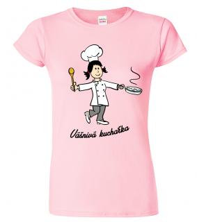 Dámské tričko pro kuchařku - Vášnivá kuchařka Barva: Růžová (30), Velikost: S