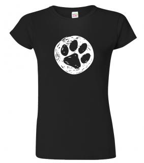 Dámské tričko pro pejskaře - Psí ťapka Barva: Černá (01), Velikost: 2XL