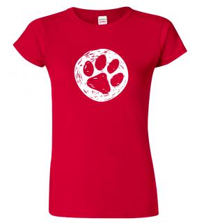 Dámské tričko pro pejskaře - Psí ťapka Barva: Červená (07), Velikost: 2XL