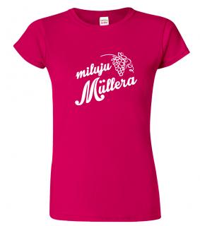 Dámské tričko pro vinaře - Miluju Müllera Barva: Fuchsia red (49), Velikost: 2XL