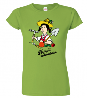 Dámské tričko pro zahrádkáře - Nejlepší zahradnice Barva: Apple Green (92), Velikost: 2XL