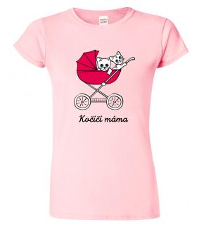 Dámské tričko s kočkou - Kočičí kočárek Barva: Růžová (30), Velikost: 2XL