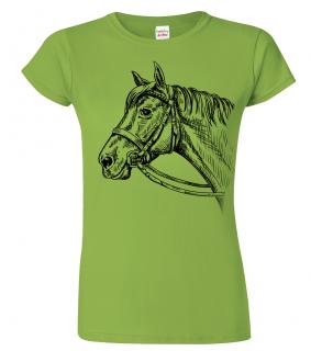 Dámské tričko s koněm - Hlava koně Barva: Apple Green (92), Velikost: 2XL