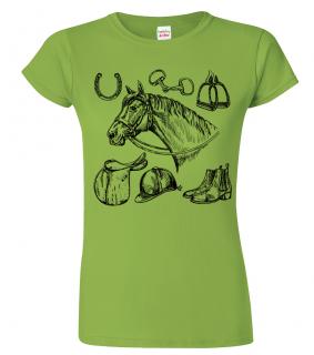 Dámské tričko s koněm - Koňské symboly Barva: Apple Green (92), Velikost: 2XL