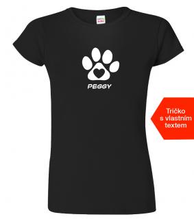 Dámské tričko se jménem vašeho psa Barva: Černá (01), Velikost: 2XL