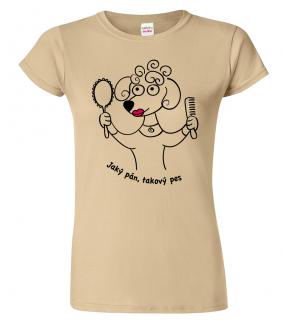 Dámské tričko se psem - Fintilka Barva: Béžová (51), Velikost: 2XL