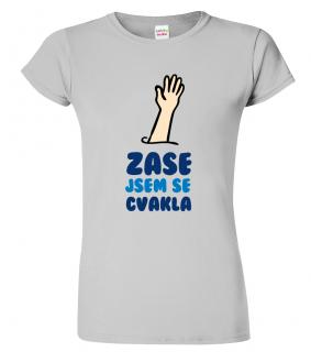 Dámské vodácké tričko - Zase jsem se cvakla Barva: Světle šedý melír (03), Velikost: 2XL