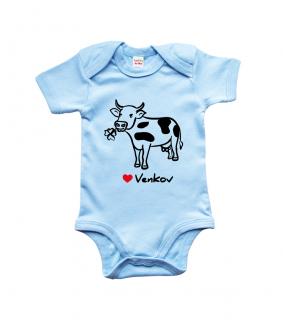 Dětské body - Kráva Barva: Modrá (Soft Blue), velikost: 3-6 m