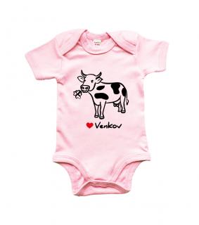 Dětské body - Kráva Barva: Světle růžová (Powder Pink), velikost: 12-18 m