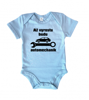 Dětské body pro automechanika - Až vyrostu budu automechanik Barva: Modrá (Soft Blue), velikost: 0-3 m