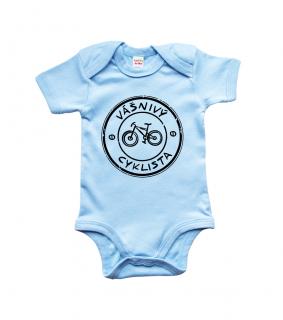 Dětské body pro cyklistu - Vášnivý cyklista Barva: Modrá (Soft Blue), velikost: 12-18 m