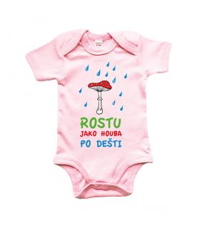 Dětské body pro houbaře - Rostu jako houba Barva: Světle růžová (Powder Pink), velikost: 0-3 m