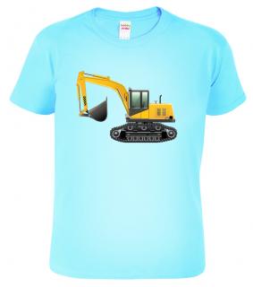 Dětské chlapecké tričko - Bagr Barva: Nebesky modrá (15), Velikost: 6 let / 122 cm