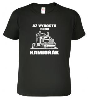 Dětské chlapecké tričko pro kamioňáka - Až vyrostu budu kamioňák Barva: Černá (01), Velikost: 6 let / 122 cm