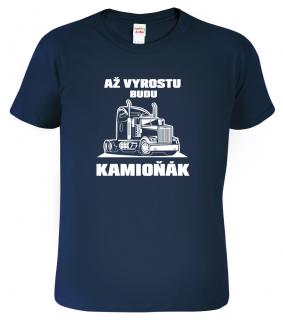 Dětské chlapecké tričko pro kamioňáka - Až vyrostu budu kamioňák Barva: Námořní modrá (02), Velikost: 12 let / 158 cm