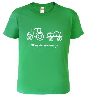 Dětské chlapecké tričko pro zěmědělce - Traktor Barva: Středně zelená (16), Velikost: 6 let / 122 cm