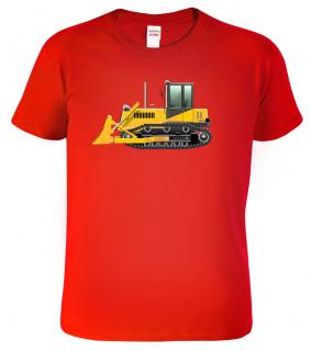 Dětské chlapecké tričko s Bagrem - Buldozer Barva: Červená (07), Velikost: 10 let / 146 cm