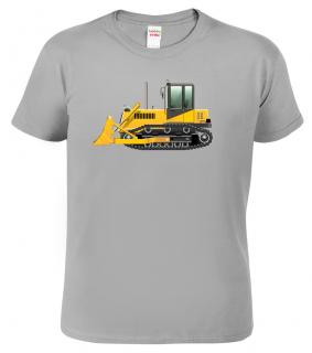 Dětské chlapecké tričko s Bagrem - Buldozer Barva: Světle šedý melír (03), Velikost: 10 let / 146 cm