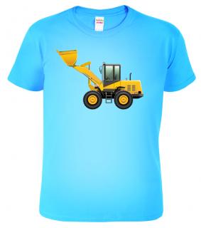 Dětské chlapecké tričko s Bagrem - Nakladač Barva: Nebesky modrá (15), Velikost: 4 roky / 110 cm