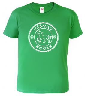 Dětské chlapecké tričko s koněm - Vášnivý koňák Barva: Středně zelená (16), Velikost: 6 let / 122 cm