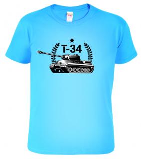 Dětské chlapecké tričko s tankem - Tank T-34 Barva: Nebesky modrá (15), Velikost: 10 let / 146 cm