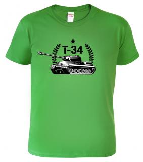 Dětské chlapecké tričko s tankem - Tank T-34 Barva: Středně zelená (16), Velikost: 10 let / 146 cm