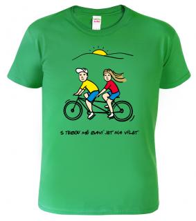 Dětské cyklistické tričko - Dvojkolo Barva: Středně zelená (16), Velikost: 10 let / 146 cm