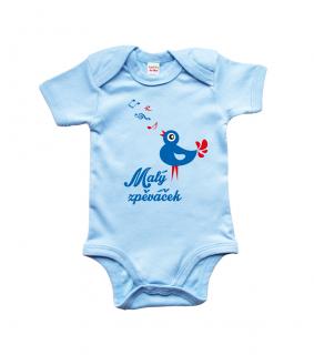 Dětské hudební body - Malý zpěváček Barva: Modrá (Soft Blue), velikost: 0-3 m