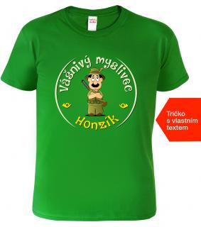 Dětské myslivecké tričko - Vášnivý myslivec Barva: Středně zelená (16), Velikost: 4 roky / 110 cm