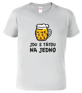Dětské pivní tričko - Jdu s tátou na jedno Barva: Světle šedý melír (03), Velikost: 10 let / 146 cm