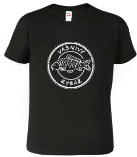 Dětské rybářské tričko - Vášnivý rybář Barva: Černá (01), Velikost: 10 let / 146 cm