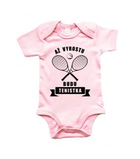 Dětské tenisové body - Až vyrostu budu tenistka Barva: Světle růžová (Powder Pink), velikost: 0-3 m