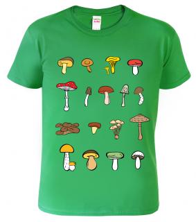 Dětské tričko pro houbaře - Atlas hub Barva: Středně zelená (16), Velikost: 10 let / 146 cm