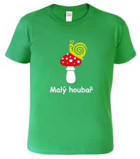 Dětské tričko pro houbaře - Malý houbař Barva: Středně zelená (16), Velikost: 10 let / 146 cm