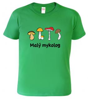 Dětské tričko pro houbaře - Malý mykolog Barva: Středně zelená (16), Velikost: 10 let / 146 cm
