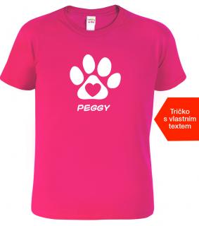 Dětské tričko pro pejskaře - Jméno psa Barva: Růžová (Fuchsia), Velikost: 4 roky / 110 cm